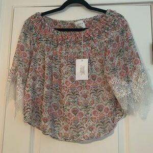 Misa Allende off shoulder top in somerset stencil